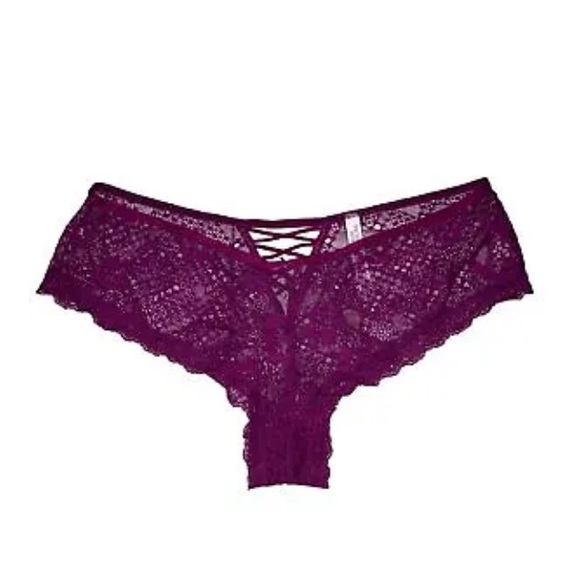 Victoria's Secret Other - Victoria’s Secret Dream Angels Cheeky Women’s Lace Tie Panty Mulberry Wine XL